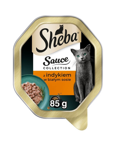 SHEBA Sauce Nourriture humide pour chats au poulet dans une sauce blanche 85 g