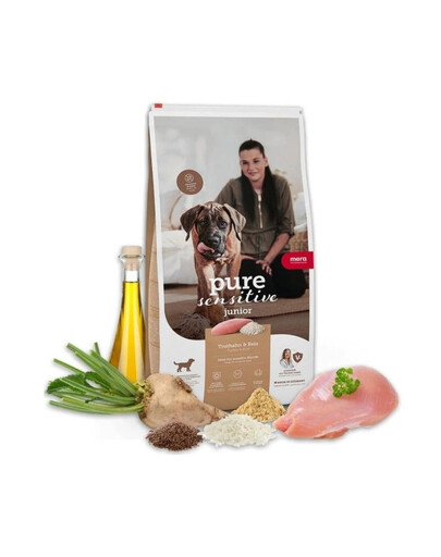 MERA Pure Sensitive Junior Dinde & riz, croquettes pour chiot sensible 4 kg