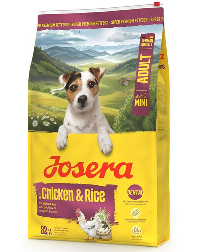 JOSERA Mini Adult Chicken and Rice 2x10kg aliment sans gluten pour chiens de petites races