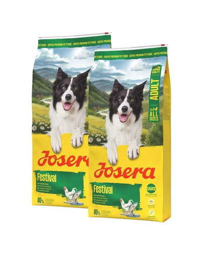 JOSERA Festival 2x12,5 kg pour chiens difficiles avec une délicieuse sauce