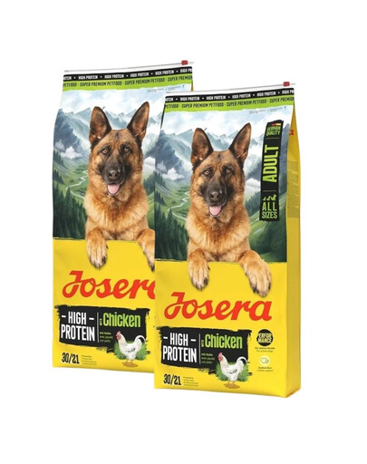 JOSERA High Protein Adult Chicken 2x12,5kg alimentation hautement énergétique pour chiens sportifs