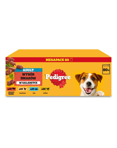 PEDIGREE Adult Choix de Saveurs en gelée nourriture humide pour chiens 80x100 g