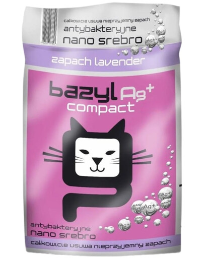 BAZYL Ag+ Compact Lavender, litière agglomérante en bentonite pour chats 5 l