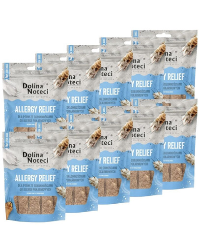 DOLINA NOTECI Smart Chews Allergy Relief 10x100g soutien en cas d'allergies alimentaires, friandises séchées pour chien