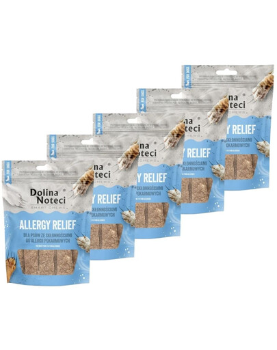 DOLINA NOTECI Smart Chews Allergy Relief 5x100g soutien en cas d'allergies alimentaires, friandises séchées pour chien