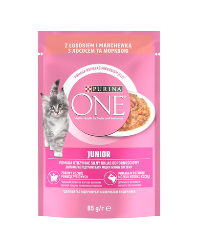 PURINA ONE Junior Cat Saumon et carottes 85g nourriture humide pour chatons