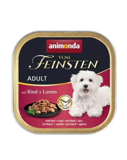 ANIMONDA Vom Feinsten in Sauce Adult au bœuf et à l'agneau 150g nourriture humide en sauce pour chiens