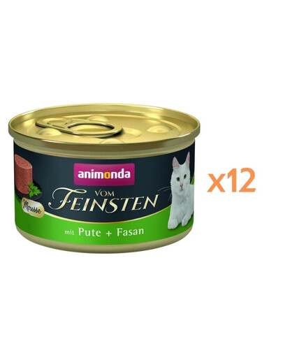 ANIMONDA Vom Feinsten Mousse au dinde et faisan mousse pour chats 12x85g