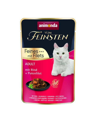 ANIMONDA Vom Feinsten Fines mit Filets Adult Bœuf & filet de dinde, pâtée pour chat 85 g