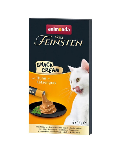 ANIMONDA Vom Feinsten Snack Cream au poulet et à l'herbe à chat collation crémeuse pour chats 6x15g