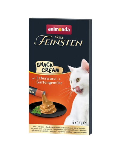 ANIMONDA Vom Feinsten Snack Cream au pâté de foie et légumes collation crémeuse pour chats 6x15g