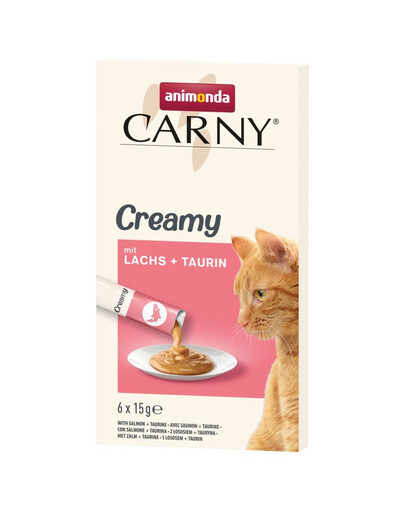 ANIMONDA Carny Creamy au saumon et à la taurine Friandise crémeuse pour chats 6x15 g