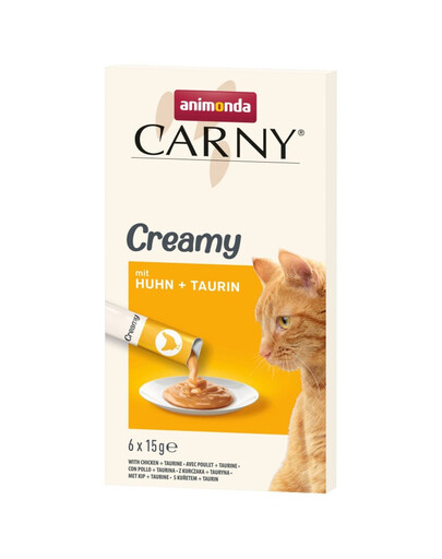 ANIMONDA Carny Creamy au poulet et à la taurine Friandise crémeuse pour chats 6x15 g