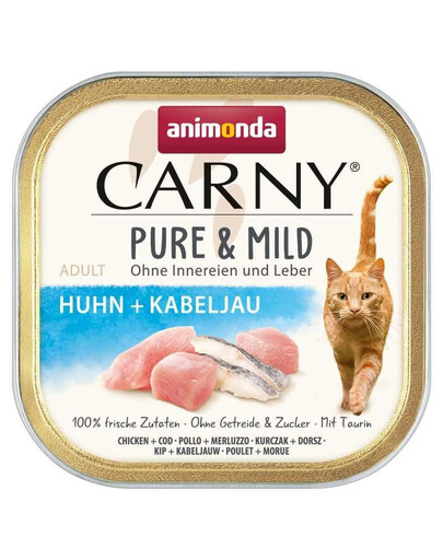 ANIMONDA Carny Pure & Mild Poulet et morue Nourriture humide pour chats 100g