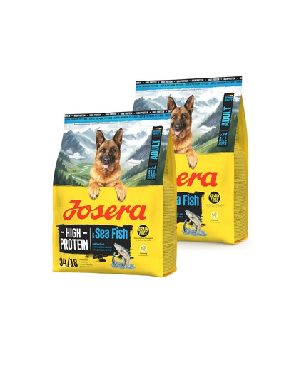 JOSERA High Protein Adult Sea Fish, aliments pour chiens riches en protéines 2 x 900 g