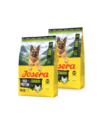 JOSERA High Protein Adult Chicken aliment hautement énergétique pour chiens de sport 2x3 kg