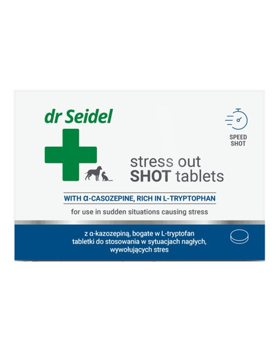DR SEIDEL Stress Out SHOT, comprimés apaisants pour chiens et chats 10 comprimés