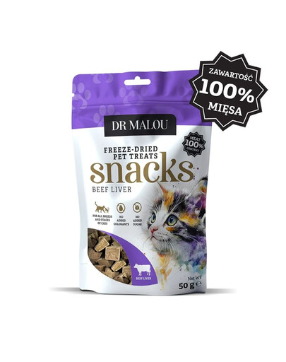 DR MALOU Liofilisé Foie de bœuf 100% friandises pour chats 2×50 g