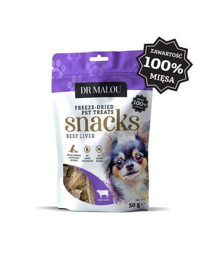 DR MALOU Liofilisé Foie de bœuf 100% friandises pour chiens 2×50 g