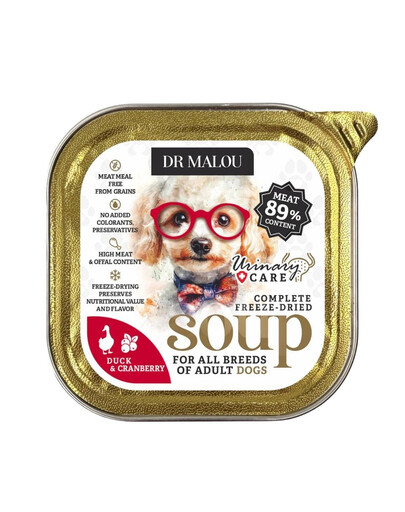 DR MALOU Soupe lyophilisée Canard aux canneberges Urinary nourriture humide pour chien 12 g