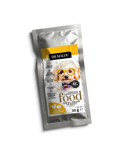 DR MALOU Liofilisé Poulet et potiron nourriture sèche pour chiens 2×10 g