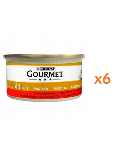 GOURMET Gold Mousse Bœuf, pâtée pour chat 6×85 g