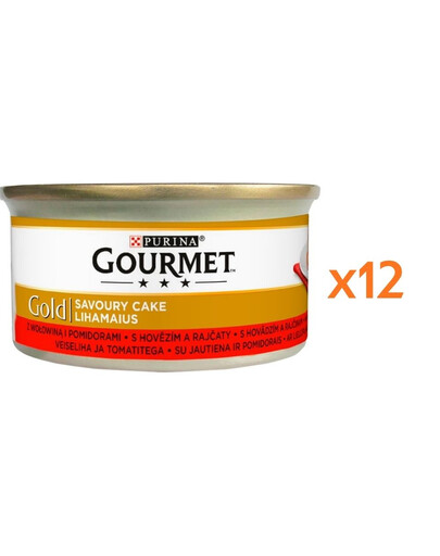 GOURMET Gold Savoury Cake au bœuf et aux tomates 12x85 g
