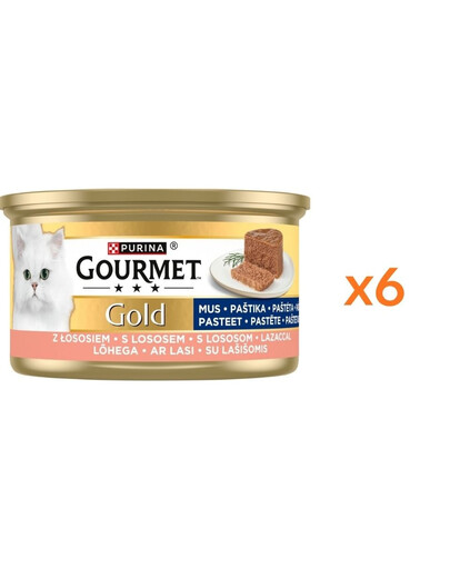 GOURMET Gold Mousse Saumon, pâtée pour chat 6×85 g