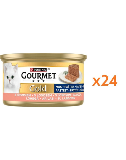 GOURMET Gold Mousse Saumon, pâtée pour chat 24×85 g