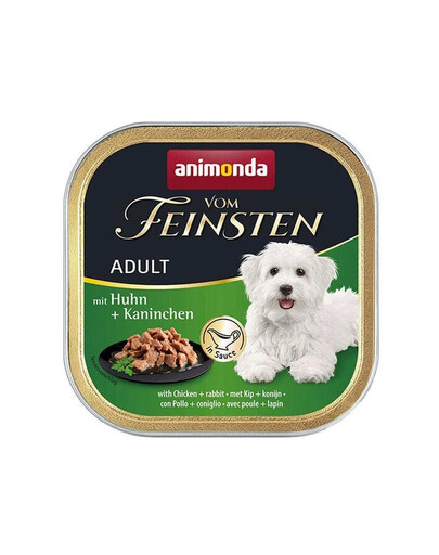 ANIMONDA Vom Feinsten in Sauce Adult with Chicken and Rabbit Wet Dog Food in Sauce 6x150g