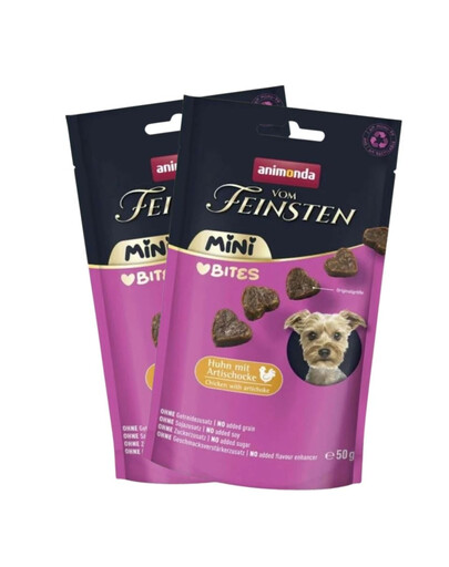 ANIMONDA Vom Feinsten Mini Bites Chicken with Artichokes Treats for Small Dogs 6x50g