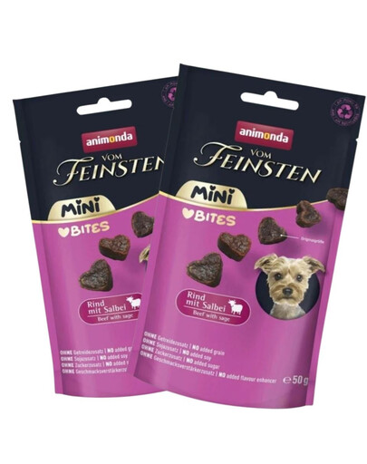 ANIMONDA Vom Feinsten Mini Bouchées bœuf & sauge, friandises pour petits chiens 6×50 g