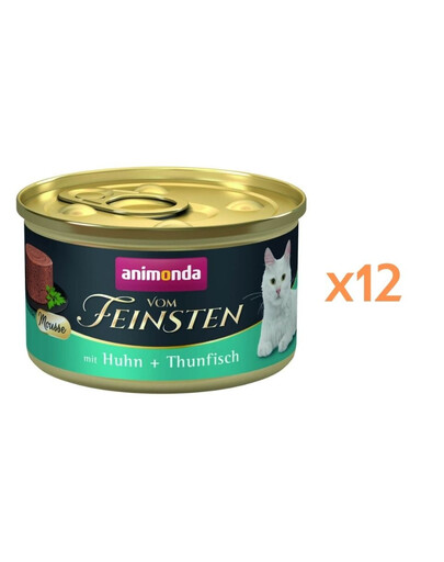 ANIMONDA Vom Feinsten Mousse au poulet et au thon mousse pour chats 12x85g