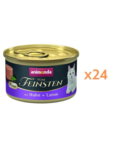 ANIMONDA Vom Feinsten Mousse au poulet et à l'agneau mousse pour chats 24x85g