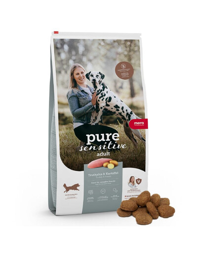 MERA Pure Sensitive Fresh Meat Dinde & pommes de terre, croquettes pour chiens sensibles 4 kg