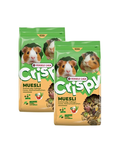 VERSELE LAGA Crispy Muesli Guinea Pig nourriture pour cochons d’Inde 2×850 g