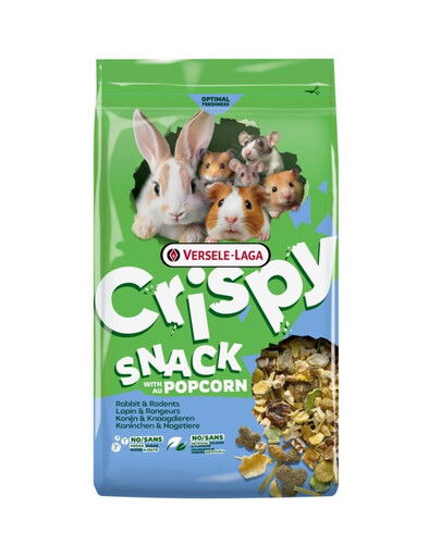 VERSELE-LAGA Crispy Snack with Popcorn : friandises au pop-corn pour lapins et rongeurs, 12,5 kg
