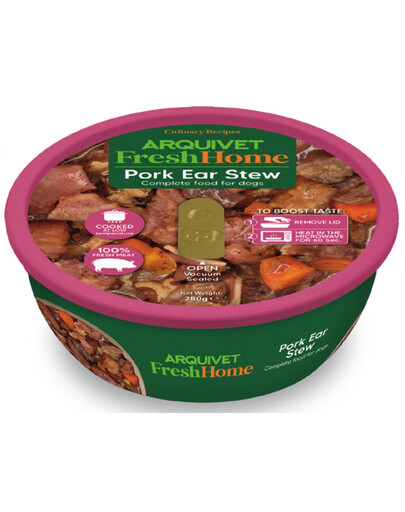 ARQUIVET Fresh Home Pork Ear Stew Single-Protein Wet Dog Food 280g