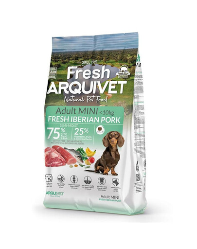ARQUIVET Fresh Mini Iberian Pork Semi-Moist Food for Adult Small Breed Dogs, 2.5 kg