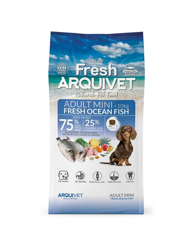 ARQUIVET Fresh Mini Ocean Fish Semi-Moist Food for Adult Dogs of Small Breeds, 1 kg