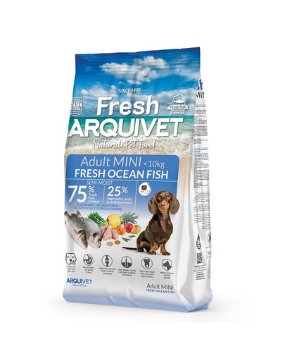 ARQUIVET Fresh Mini Ocean Fish Semi-Moist Food for Adult Dogs of Small Breeds, 2.5 kg
