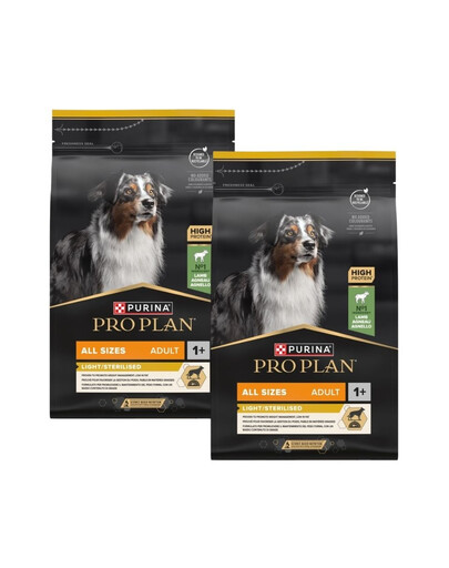 PURINA PRO PLAN Adult Light/Sterilised Riche en agneau – croquettes pour chiens stérilisés 2x3kg