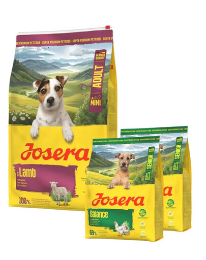 JOSERA Lamb Adult Mini 10 kg recette mono‑protéine à l’agneau pour petits chiens adultes + 2×900 g de croquettes offertes