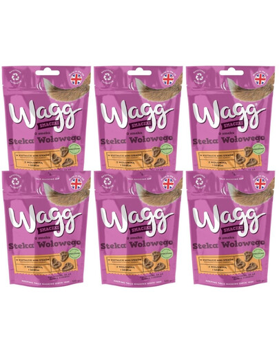 WAGG au goût de steak de boeuf friandises pour chien 6x125g