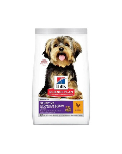 HILL’S Science Plan Adult Small Mini Sensitive Stomach Skin poulet croquettes pour chiens sensibles petites et mini races 6 kg