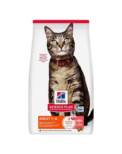 HILL'S Science Plan Feline Adult Salmon croquettes au saumon pour chats adultes 10 kg