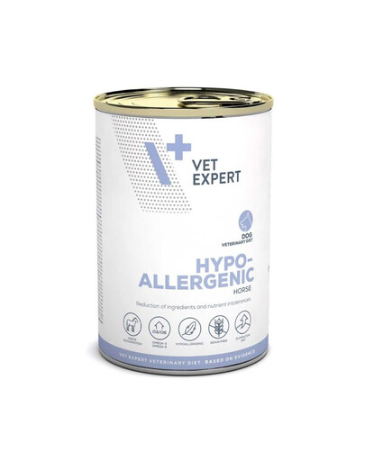 VET EXPERT Veterinary Diet Dog Hypoallergenic Horse Pâtée au cheval pour chiens 400 g