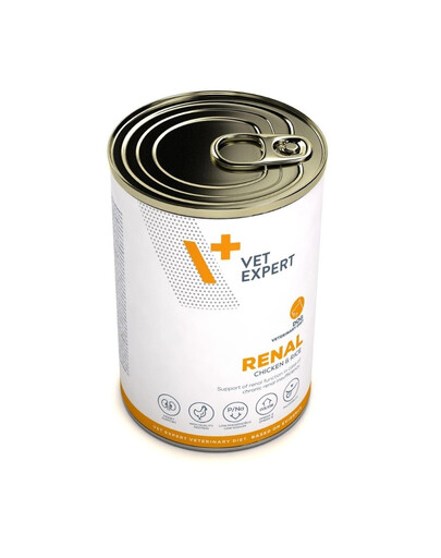 VET EXPERT Veterinary Diet Dog Renal Chicken and Rice pâtée pour chiens nécessitant un soutien de la fonction rénale 400 g