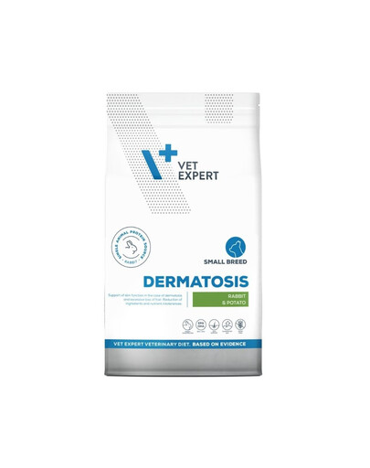 VET EXPERT Veterinary Diet Dog Dermatosis Rabbit and Potato Small Breed croquettes pour chiens de petite taille souffrant de troubles dermatologiques 8 kg
