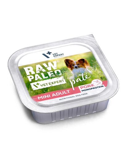 RAW PALEO Pâtée Pork Mini Adult pâtée au porc pour chiens adultes de petite taille 150 g